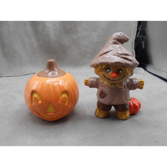Vintage Halloween Ceramic Riverview Randy Scarecrow w/Pumpkin Lot - Picture 2 of 8